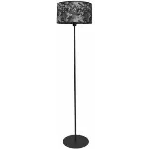 Helam Lighting - Helam Abba Floor Lamp With Shade Black, Silver 40cm