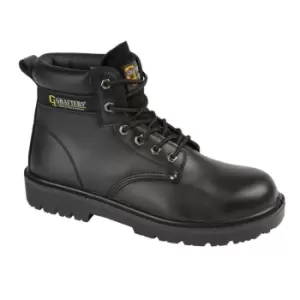 Grafters Mens Leather Safety Boots (5 UK) (Black)