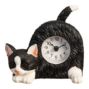 Best of Breed - Black & White Cat Mantel Clock