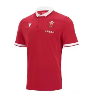 Macron Wales Home Short Sleeve Classic Rugby Shirt 2021 2022 - Red