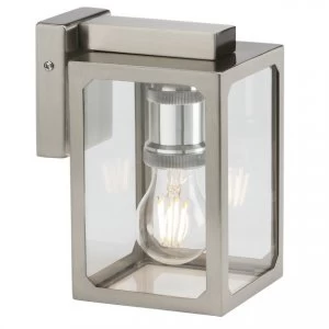 E27 Wall Lantern - Brushed Chrome, 230V, IP23