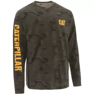 Caterpillar Mens Trademark Banner Long Sleeve T Shirt 3XL - Chest 54 - 57' (135 - 140cm)