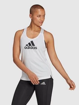 adidas Big Logo Tank - White, Size 2Xs, Women