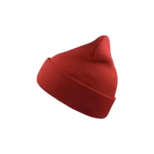 Atlantis Wind Double Skin Beanie With Turn Up (One Size) (Off Red)