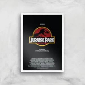 Jurassic Park Giclee Art Print - A4 - White Frame