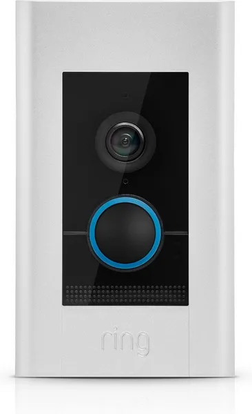 ring 4574672 IP video door intercom LAN, WiFi Complete kit Detached Nickel (satin), Pearl white, Black