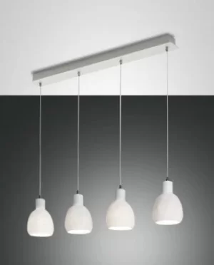 Marina Straight Bar Pendant Ceiling Light White Glass, E27