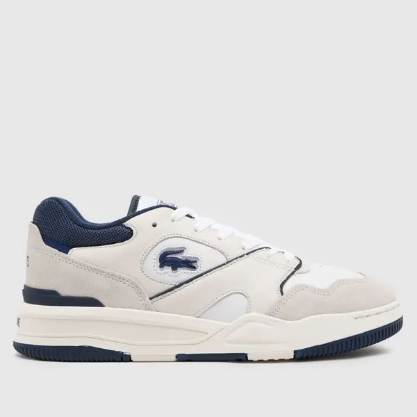 Lacoste lineshot trainers in white & navy