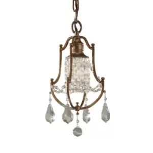 1 Bulb Ceiling Pendant Light Fitting Oxidized Bronze LED E27 60W Bulb