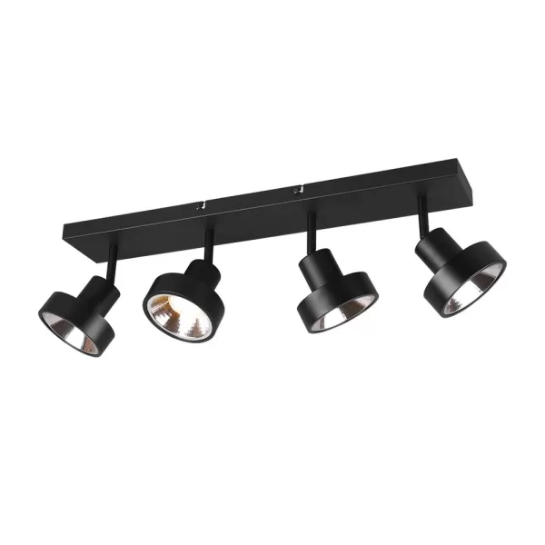 Leon Modern 4 Light Ceiling Spotlight Bar Black Matt