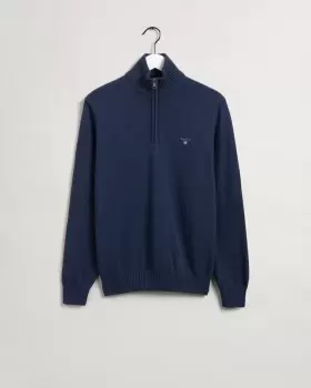 GANT Men Casual Cotton Half-Zip Sweater (4XL) Blue