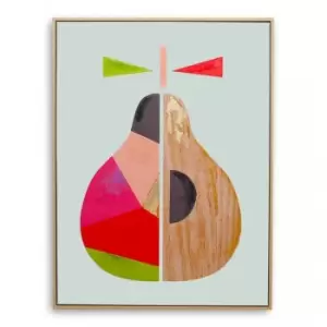 Pn Home - Abstract Wall Art Hand Finished Framed Canvas Print Home Decoration Piece a Slice Of Pear Framed Print