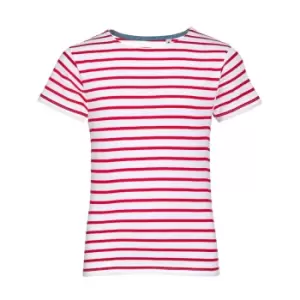 SOLS Childrens/Kids Miles Striped Short Sleeve T-Shirt (12yrs) (White/Red)