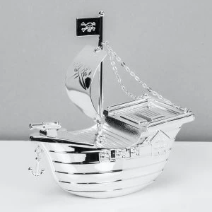 Bambino Silver Plated Pirate Ship Money Box