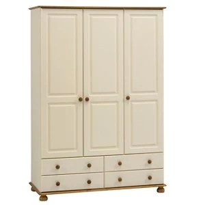 Oslo Cream Pine 4 Drawer Wardrobe (H)1853mm (W)1296mm (D)570mm