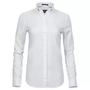 Tee Jays Womens/Ladies Perfect Long Sleeve Oxford Shirt (L) (White)