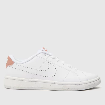 Nike White & Pink Court Royale Next Nature Trainers