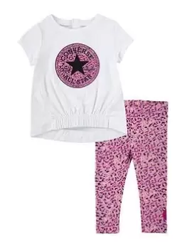 Nike Converse Infant Girls Hoodie & Aop Legging Set, Pink, Size 12 Months, Women