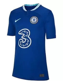 Nike Chelsea Youth 22/23 Home Short Sleeved Stadium Jersey, Blue, Size L