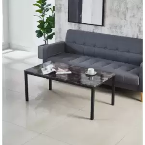 Marble Effect MDF Coffee Table with x2 Side Tables in Grey - Grey