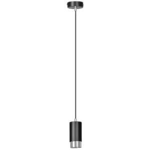 Emibig Fumiko Black/Chrome Slim Pendant Ceiling Light 1x GU10