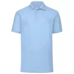 Fruit Of The Loom Mens 65/35 Pique Short Sleeve Polo Shirt (2XL) (Sky Blue)