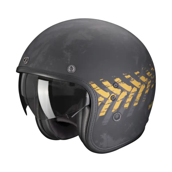 Scorpion Belfast Evo Nevada Matt Black-Gold Jet Helmet L