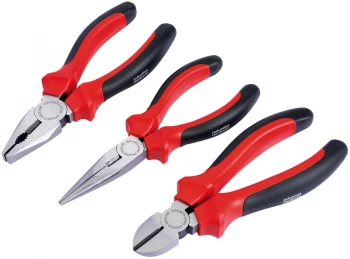 DRAPER 160mm Heavy Duty Pliers Set with Soft Grip Handles (3 Piece) 68001