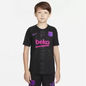 Nike Barcelona European Pre Match Shirt 2021 2022 Junior - Black