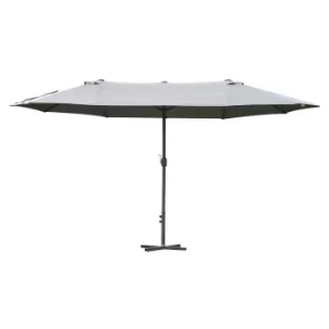 Outsunny 4.6m Garden Parasol Double-Sided Sun Umbrella Patio Market Shelter Canopy Shade Outdoor Grey