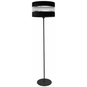 Helam Lighting - Helam Helen Floor Lamp With Shade Black, Silver 35cm