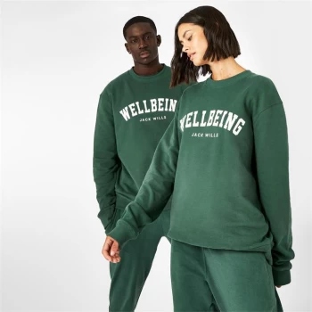 Jack Wills Unisex Wellbeing Crew Neck Sweatshirt - Dark Green