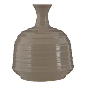 Premier Housewares Complements Ceramic Medium Vase Ribbed - Taupe