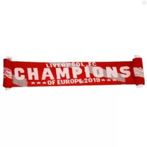 Liverpool FC Champions Of Europe 2019 Scarf (One Size) (Red/White)