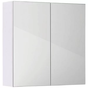 Wickes Talana White Gloss Wall- Hung Mirror Storage Unit - 600mm