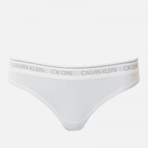 Calvin Klein Womens Logo Thong - White - L