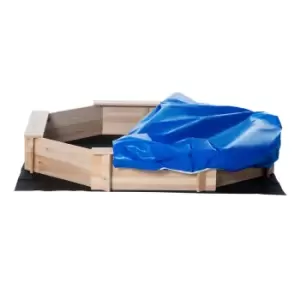 Outsunny Kids Wooden Sand Pit Children Sandbox With Cover Outdoor Playset