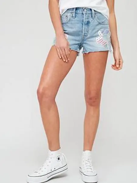 Levis 501&reg; Original Denim Shorts - Fresh As A Daisy, Blue, Size 30, Women