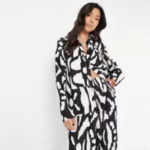 Missguided Longline Oversized Shirt Mono - Multi