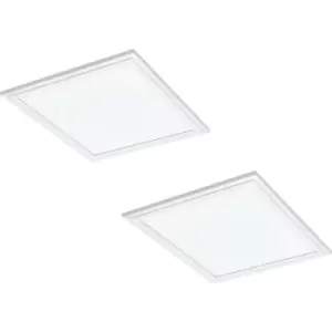 2 PACK Flush Ceiling Panel Light White Sqaure Tile 16W Built in LED 4000K