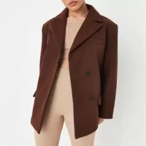 Missguided Petite Blazer Coat - Brown