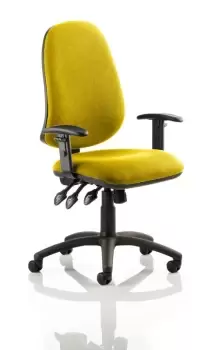 Eclipse XL Lever Task Operator Chair Bespoke With Height Adjustable Arms In Yellow