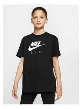 Nike Girls Air Oversized T-Shirt - Black, Size XS, 6-8 Years, Women