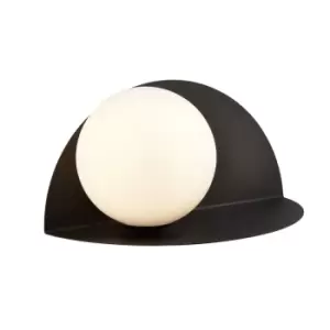 Form Black Globe Wall Lamp with White Glass Shades, 1x E14