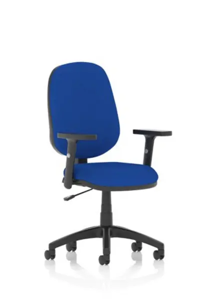 Eclipse I Lever Task Operator Chair Bespoke With Height Adjustable Arms In Admiral Blue