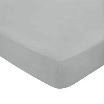 Bedeck of Belfast Fine Linens 600TC Plain Dye Fitted Sheet - GREY