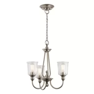 Waverly 3 Light Chandelier, Classic Pewter, E27