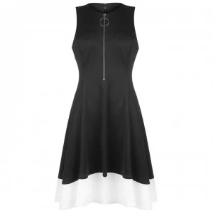 DKNY Zip Detail Dress - Black/Cloud