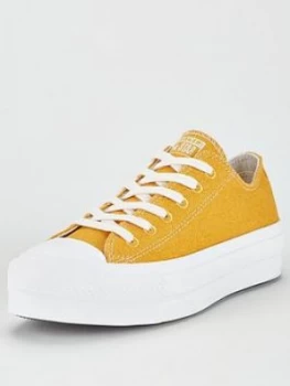 Converse Chuck Taylor All Star Lift Renew Ox Trainer - Yellow, Size 3, Women