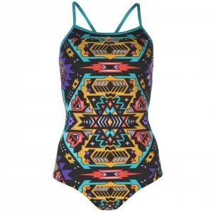 Slazenger Boundback Swimsuit Ladies - Black/Multi